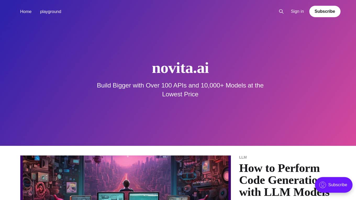 novita.ai Screenshot