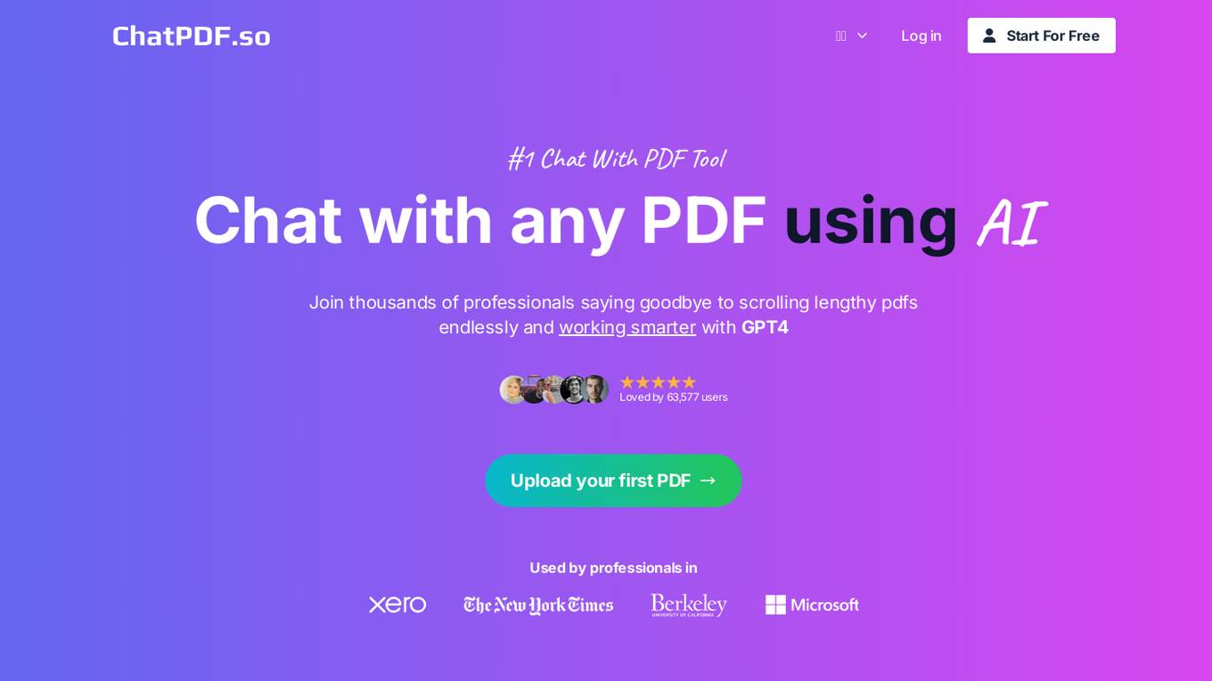 Chat With PDF AI Tool Screenshot