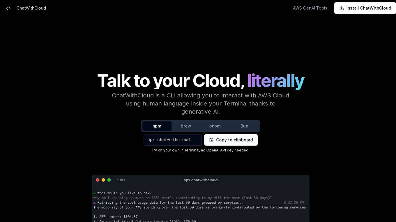 ChatWithCloud screenshot