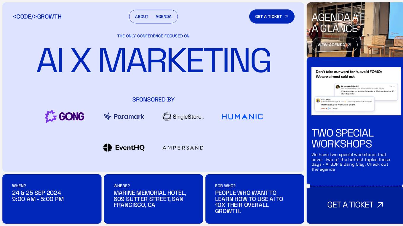 AI x Marketing Conference Screenshot