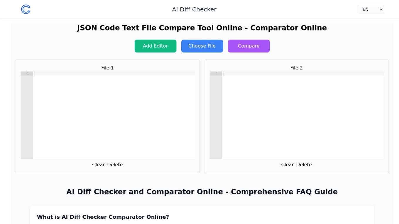 AI Diff Checker Comparator Online Screenshot