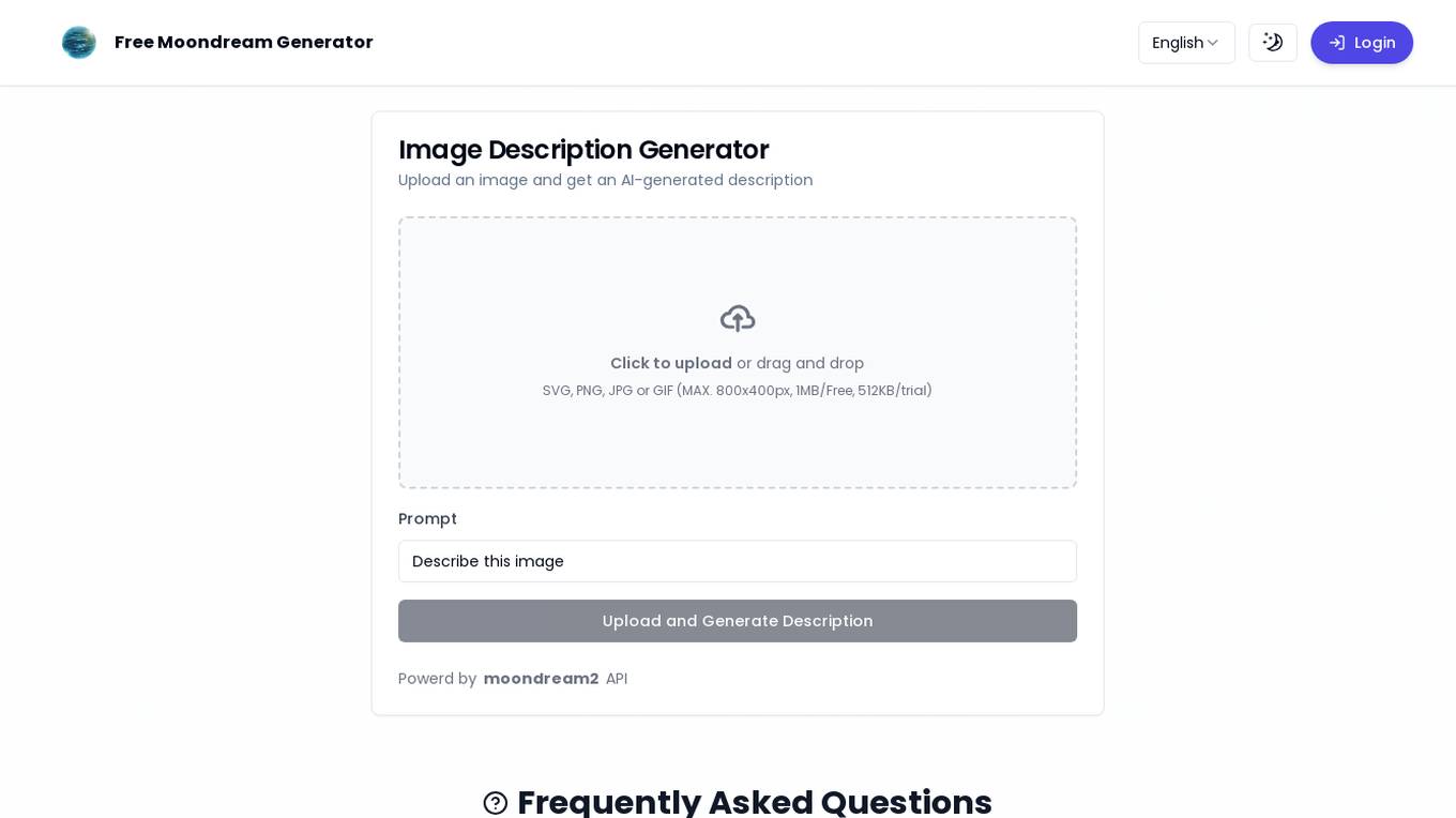 Free Moondream Generator Screenshot