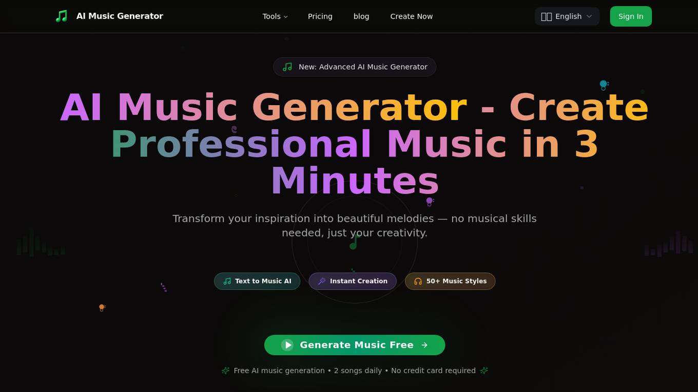 AI Music Generator Screenshot
