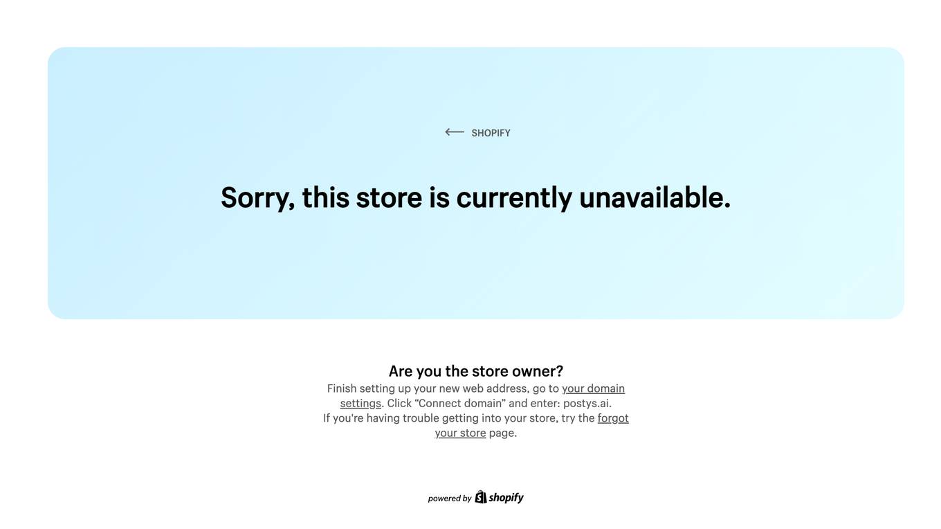 Store Unavailability Error Screenshot