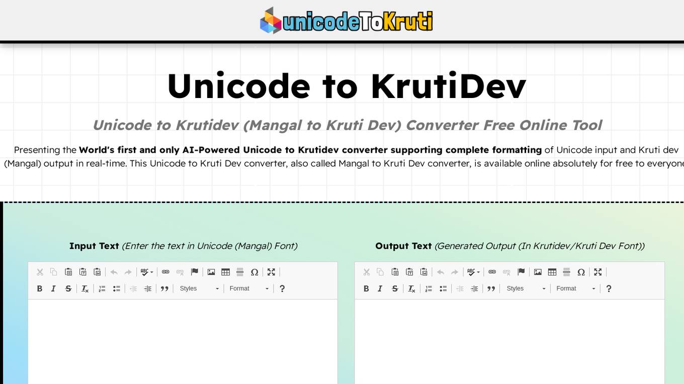 Unicode to Kruti Dev Converter Screenshot