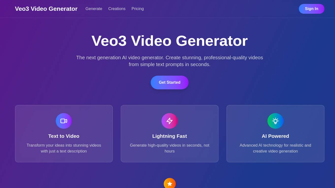Veo3 Video Generator Screenshot