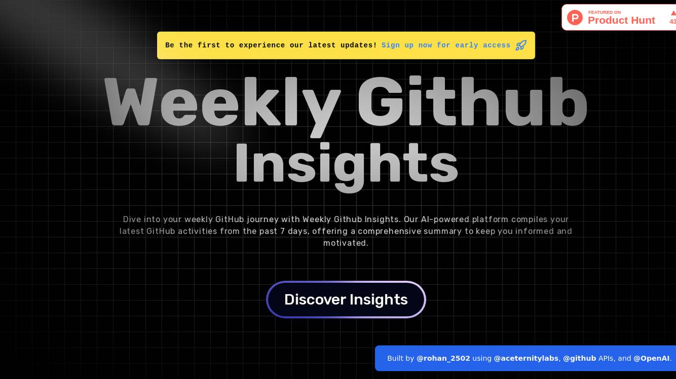 Weekly Github Insights Screenshot