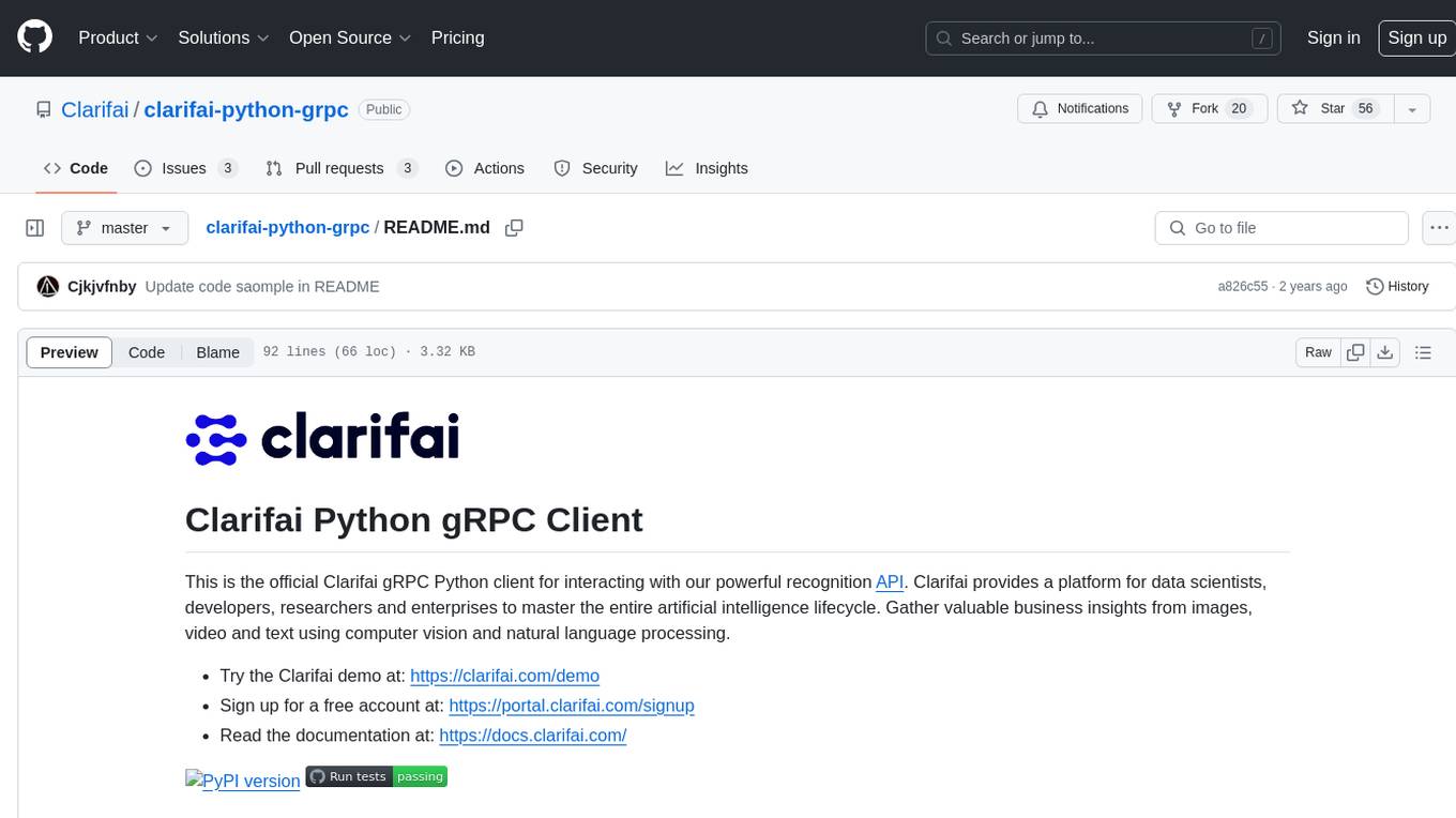 clarifai-python-grpc Screenshot