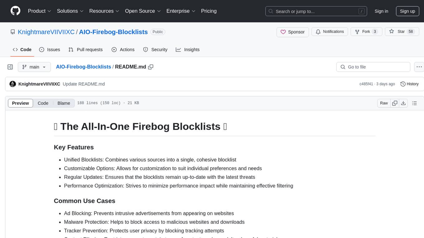 AIO-Firebog-Blocklists Screenshot