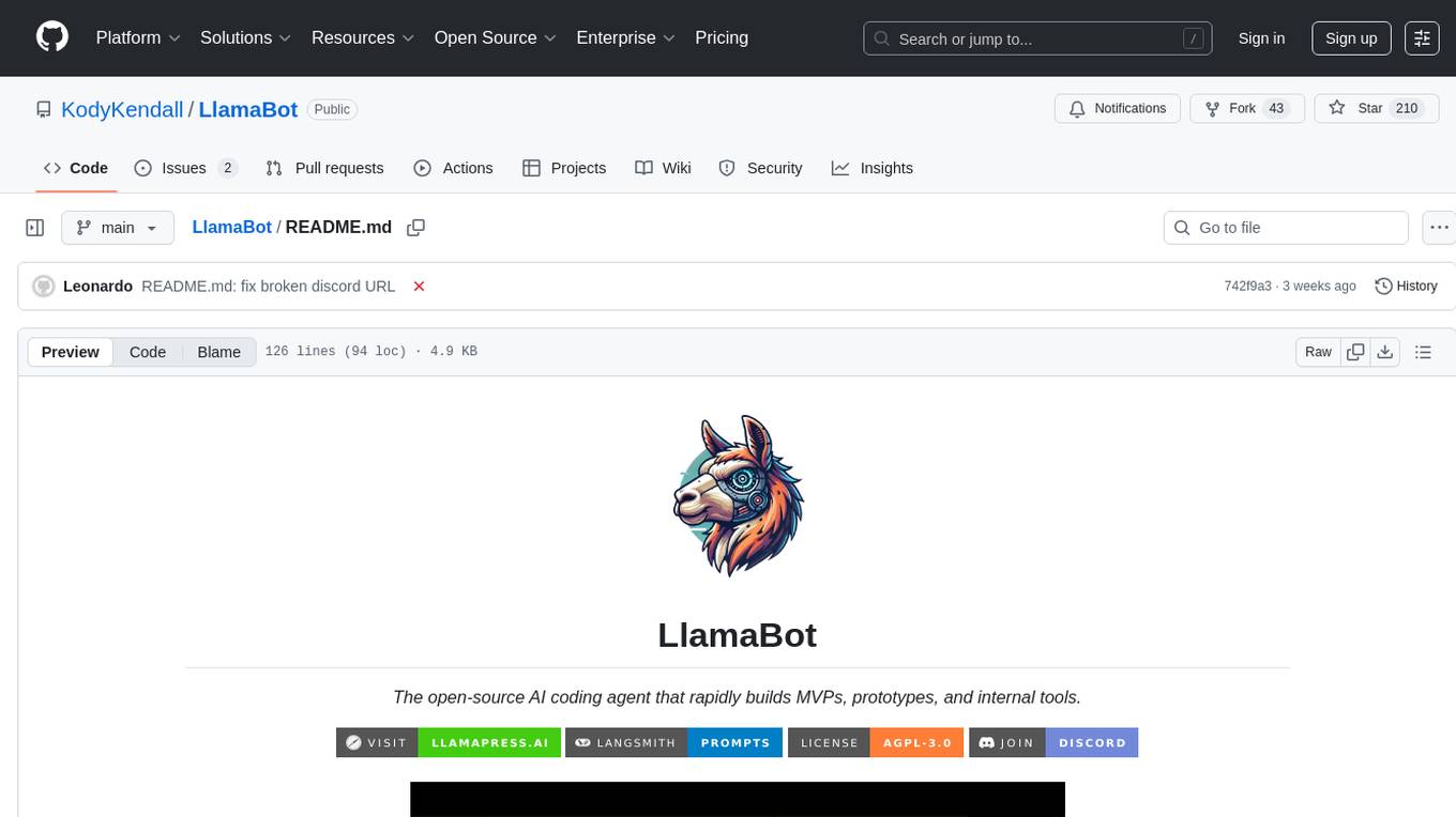 LlamaBot Screenshot