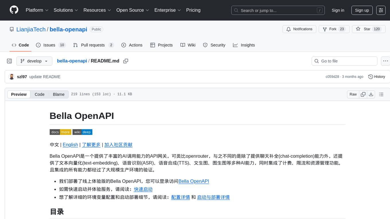 bella-openapi Screenshot