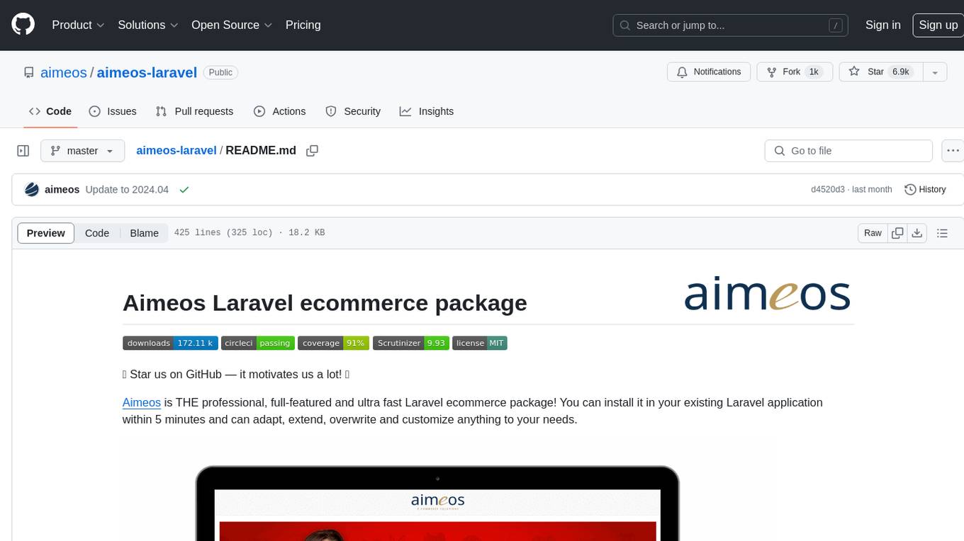 aimeos-laravel Screenshot