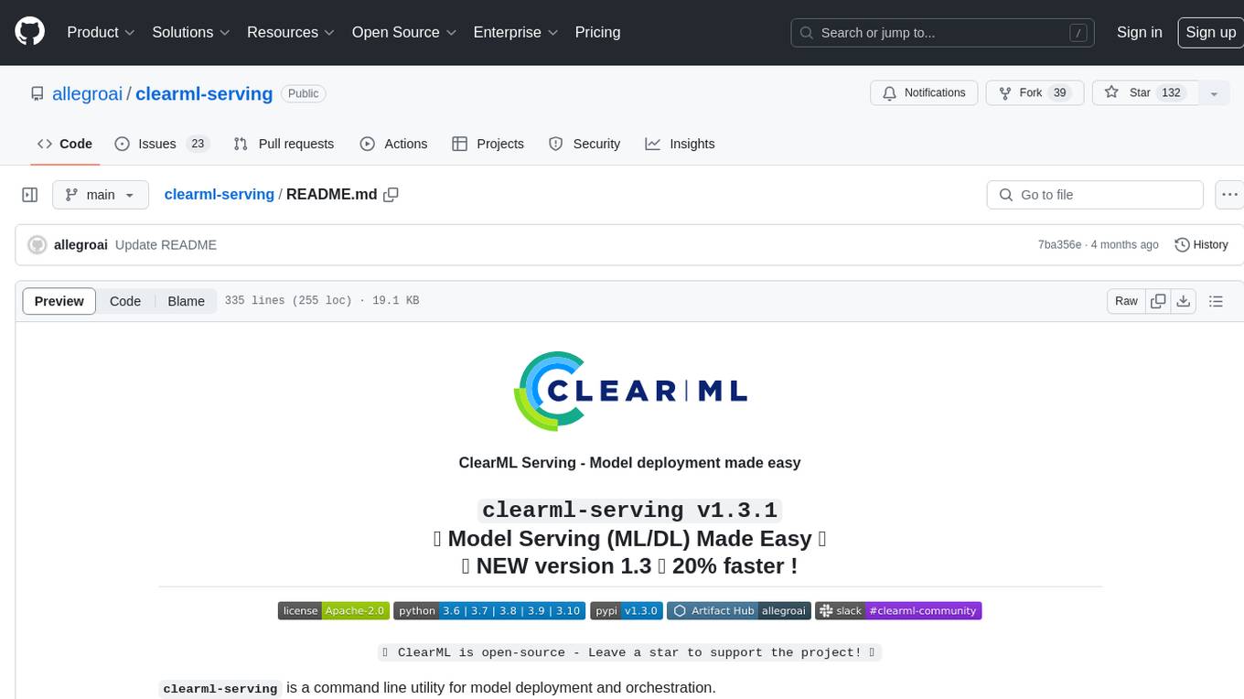 clearml-serving Screenshot