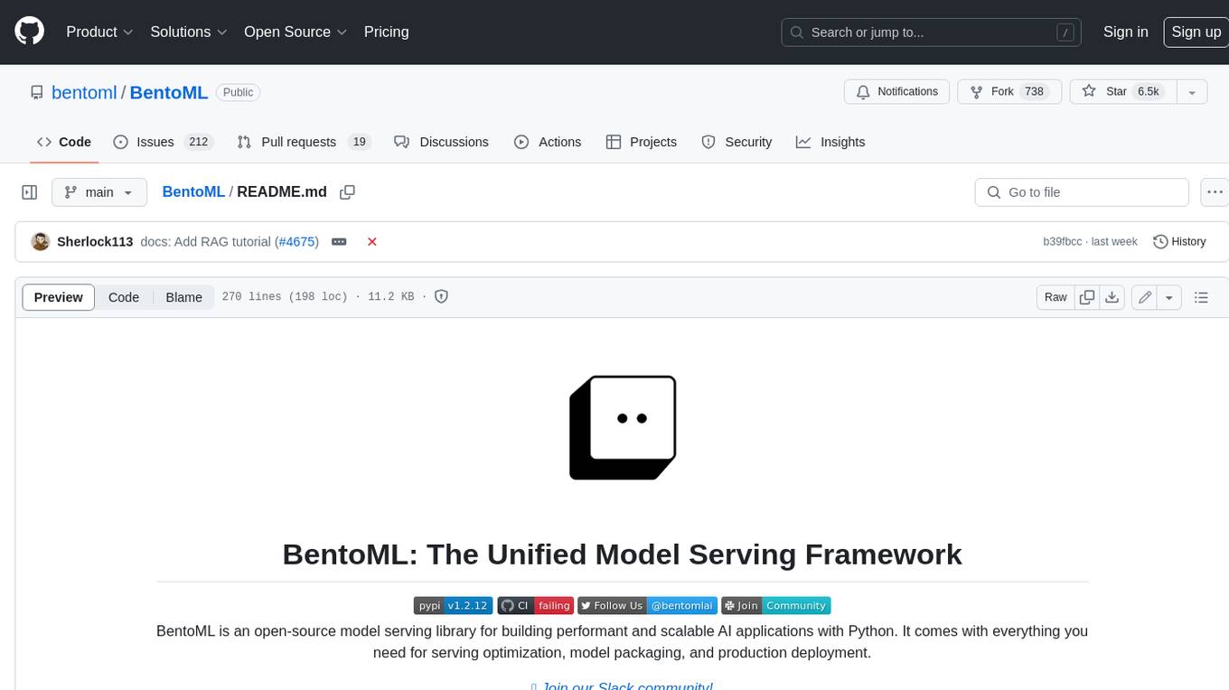 BentoML Screenshot