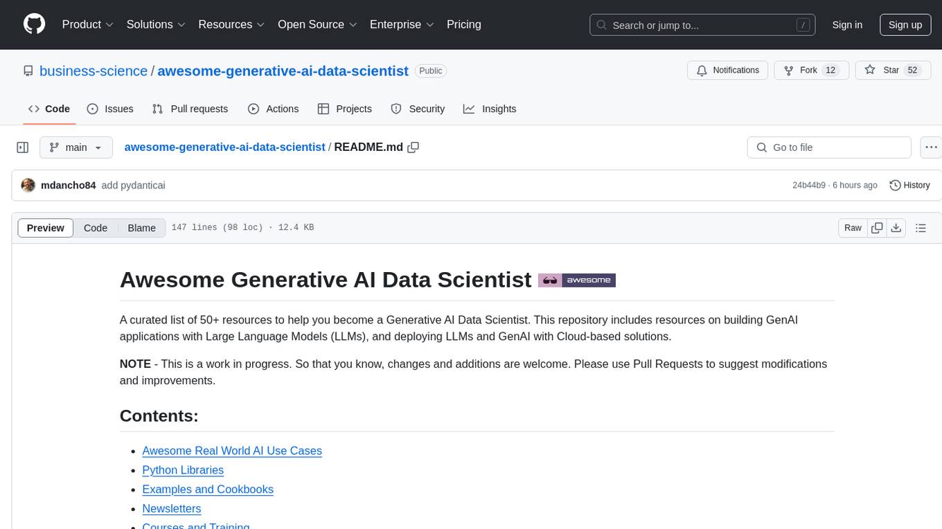 awesome-generative-ai-data-scientist Screenshot