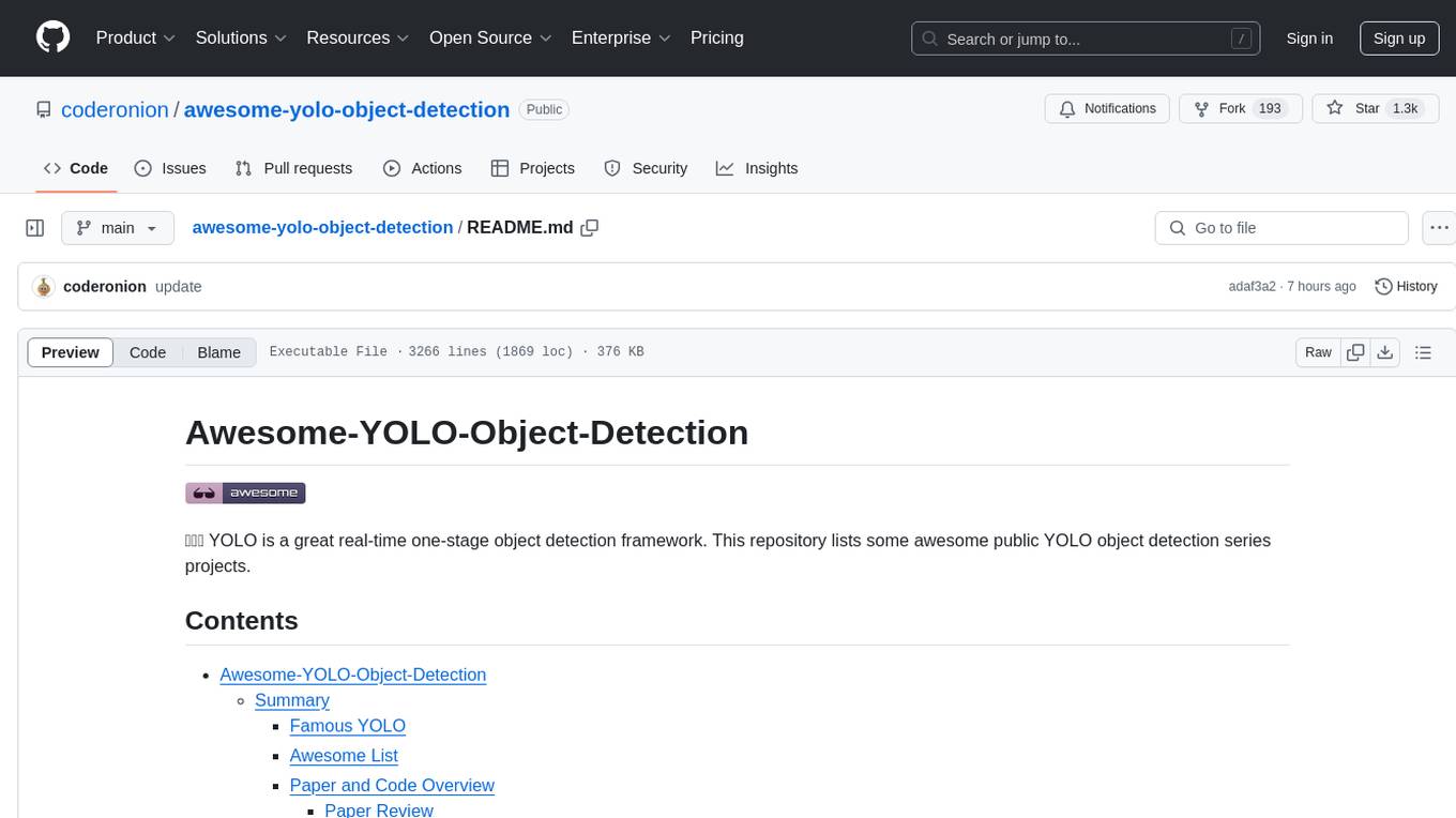 awesome-yolo-object-detection Screenshot