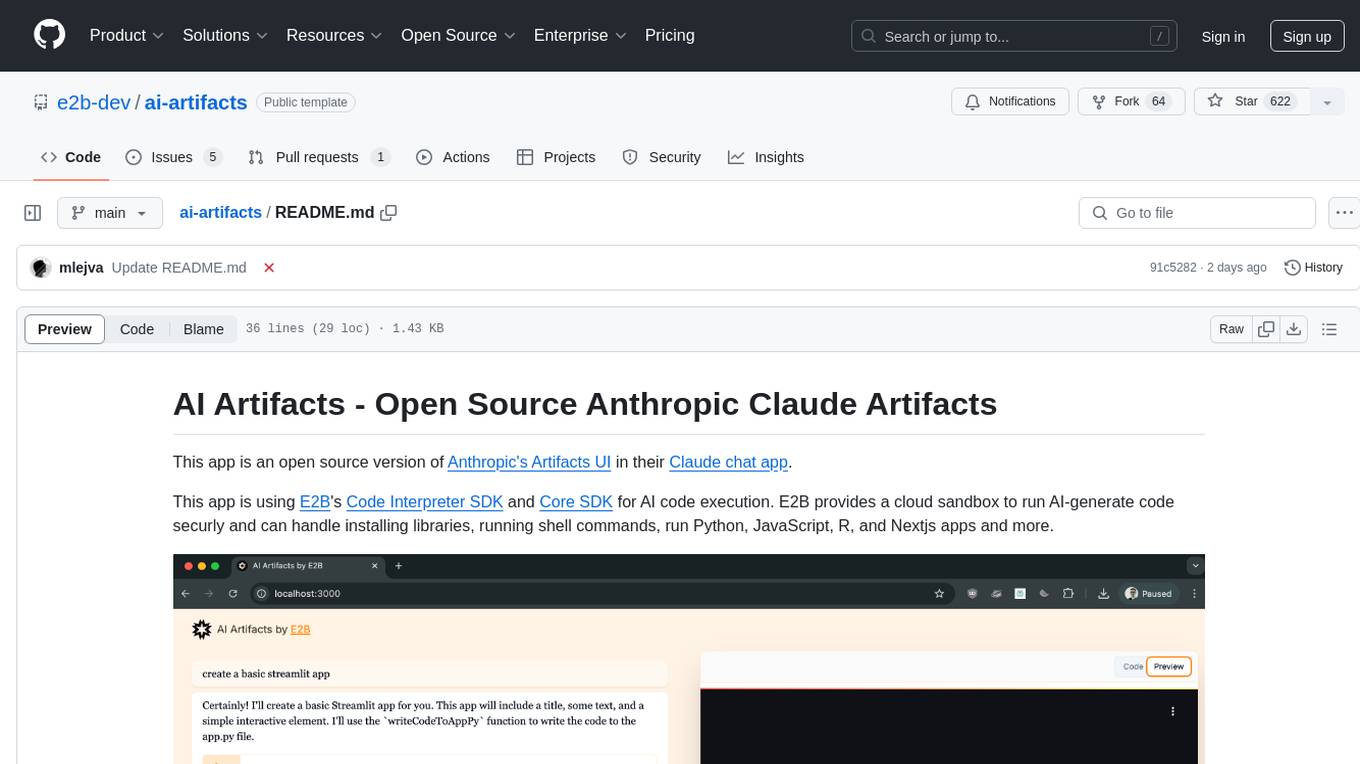 ai-artifacts Screenshot
