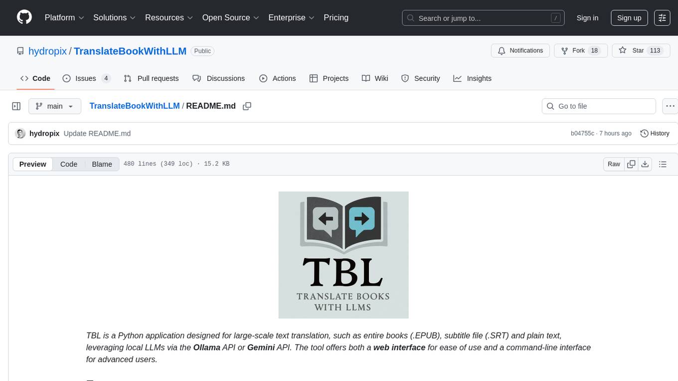 TranslateBookWithLLM Screenshot