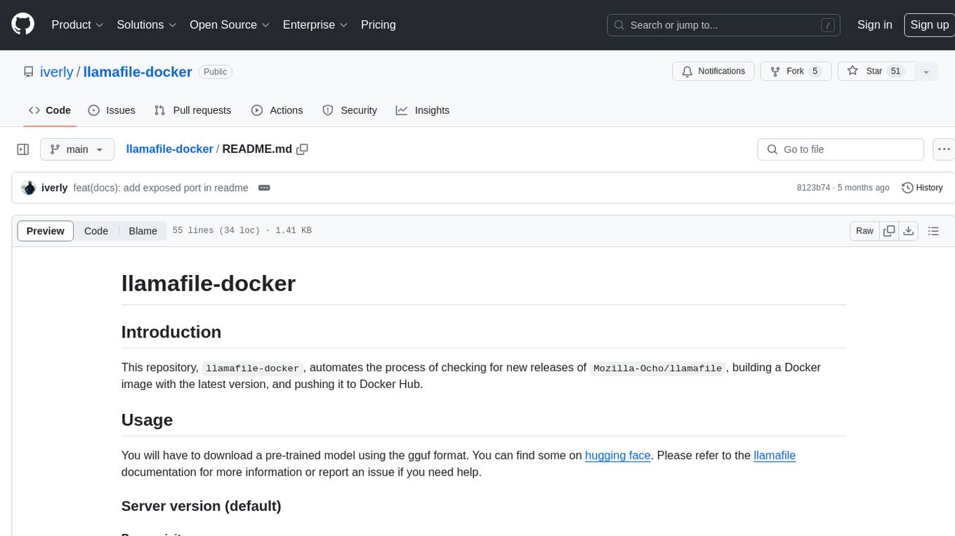 llamafile-docker Screenshot