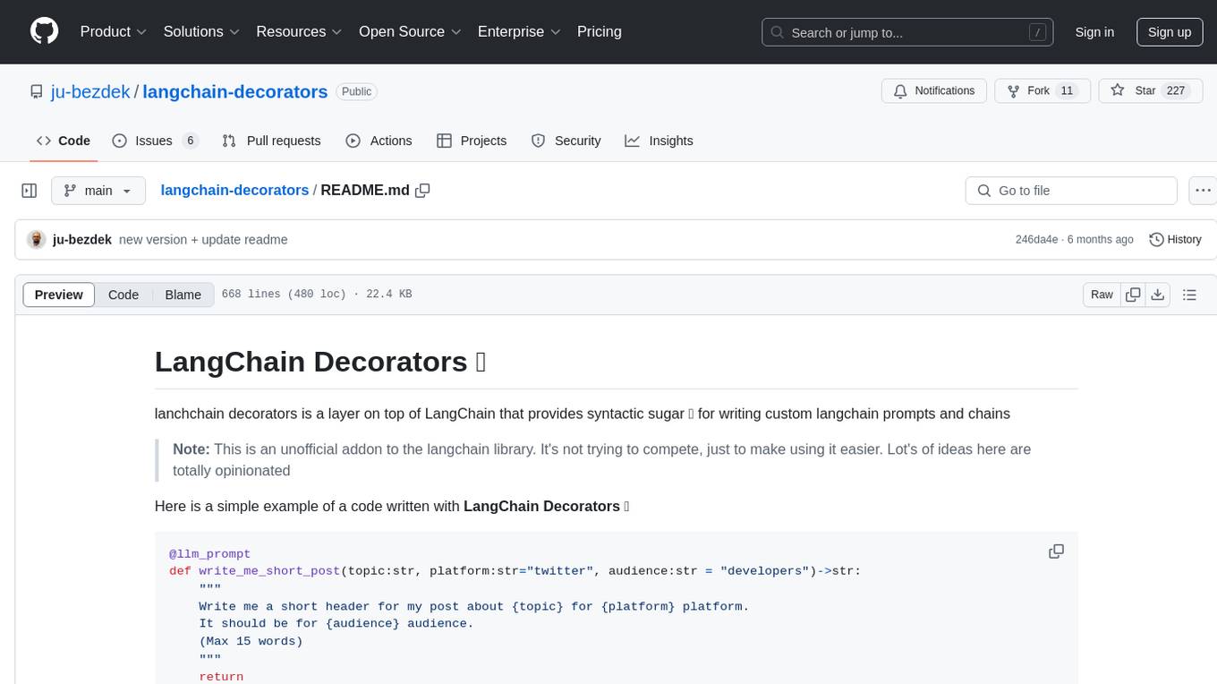 langchain-decorators Screenshot