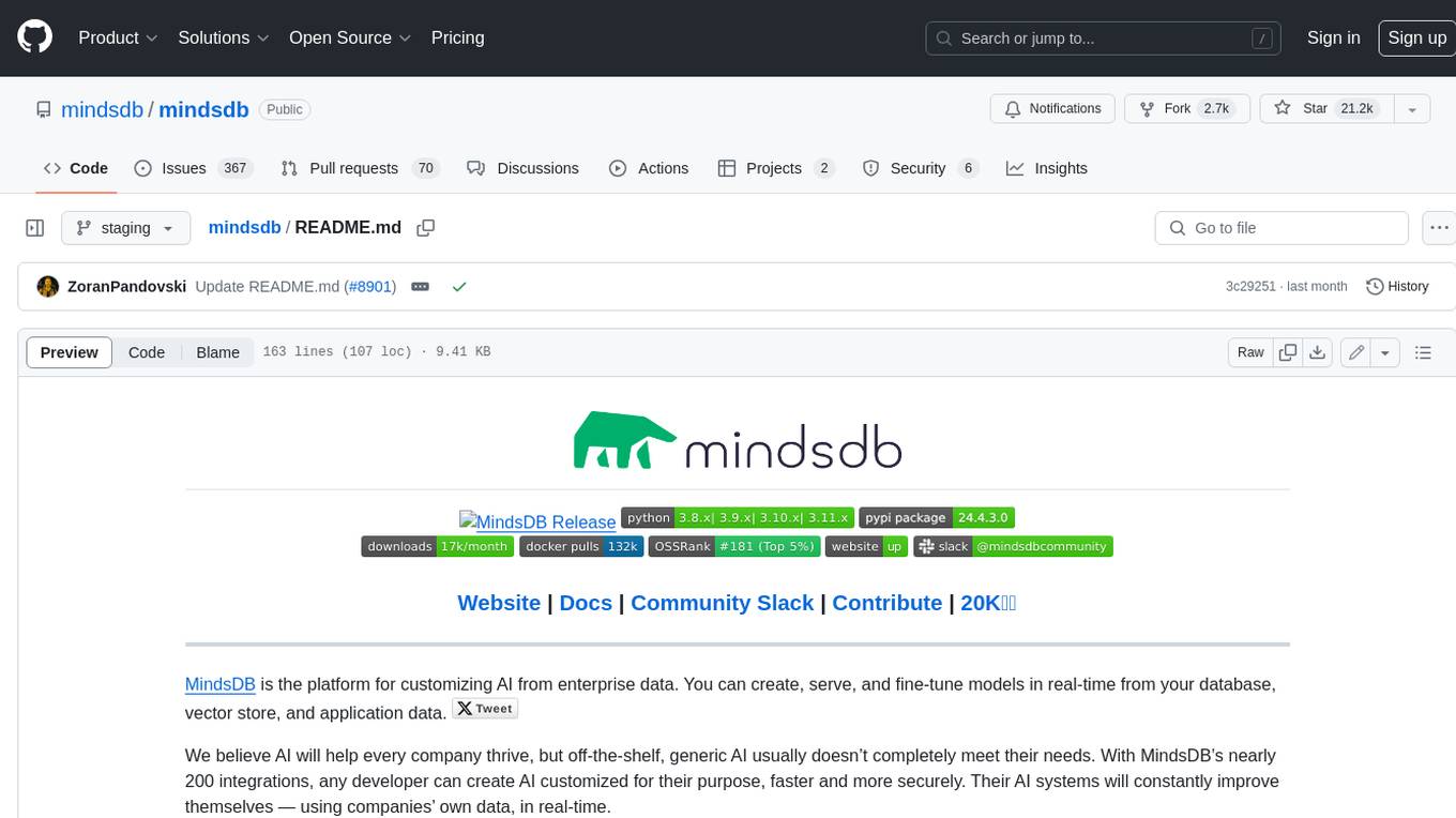 mindsdb Screenshot