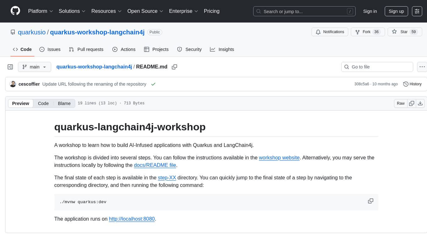 quarkus-workshop-langchain4j Screenshot