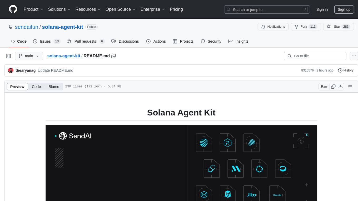 solana-agent-kit Screenshot