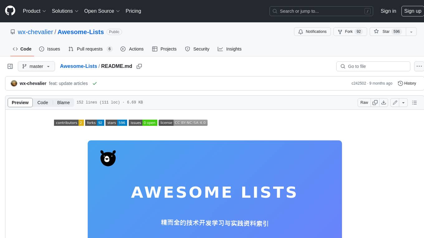 Awesome-Lists Screenshot