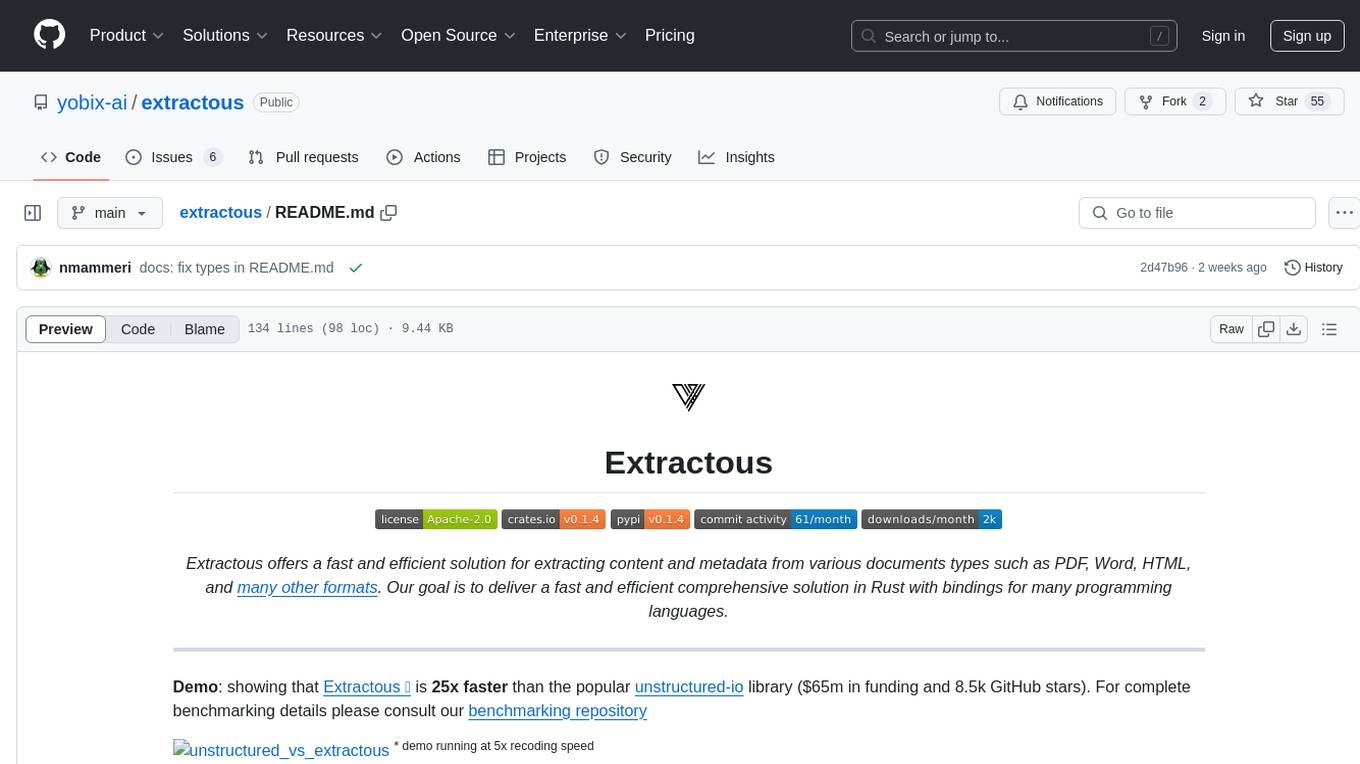 extractous Screenshot