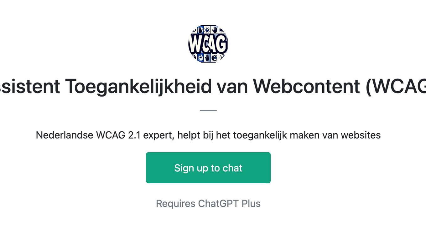 Assistent Toegankelijkheid van Webcontent (WCAG) Screenshot