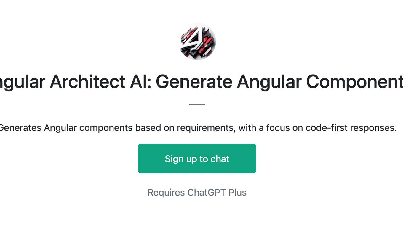 Angular Architect AI: Generate Angular Components Screenshot