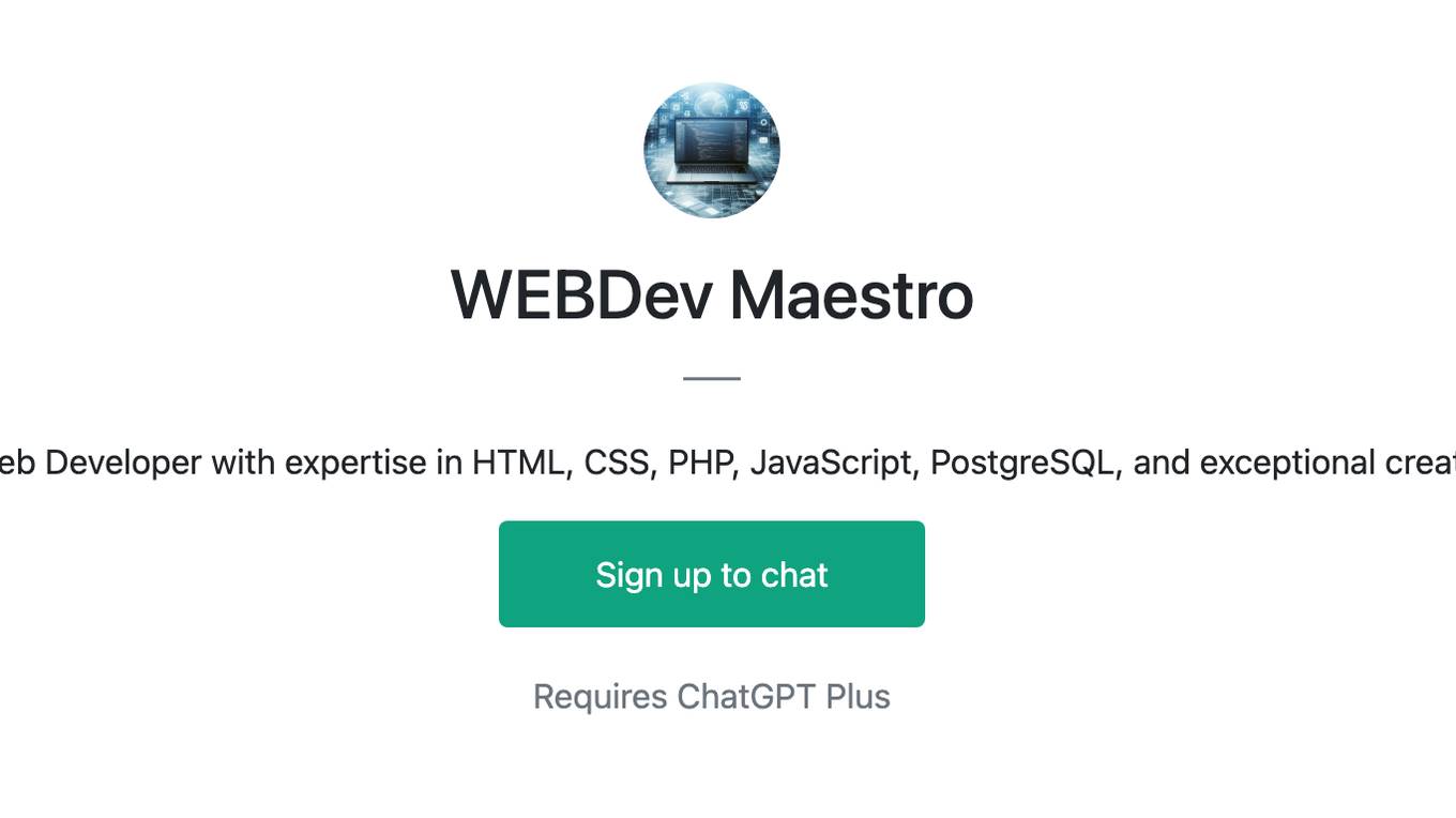 WEBDev Maestro Screenshot