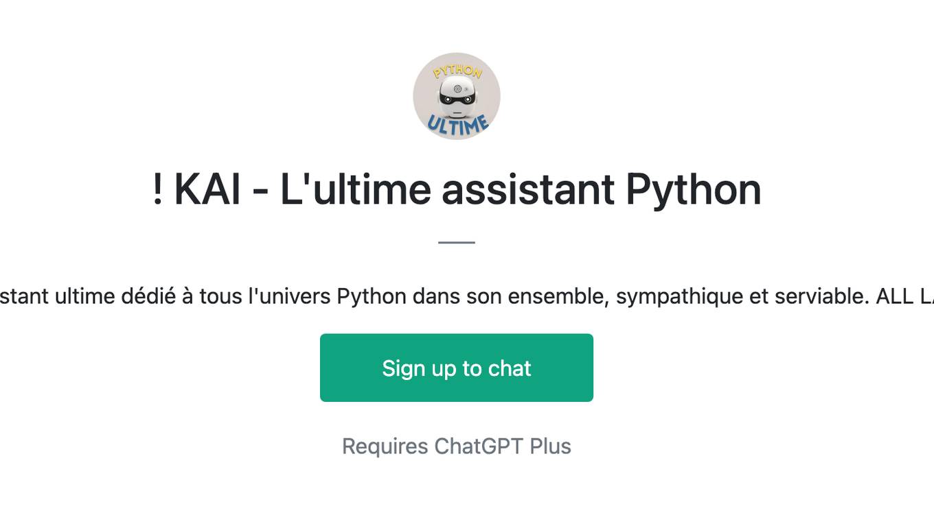 ! KAI - L'ultime assistant Python Screenshot