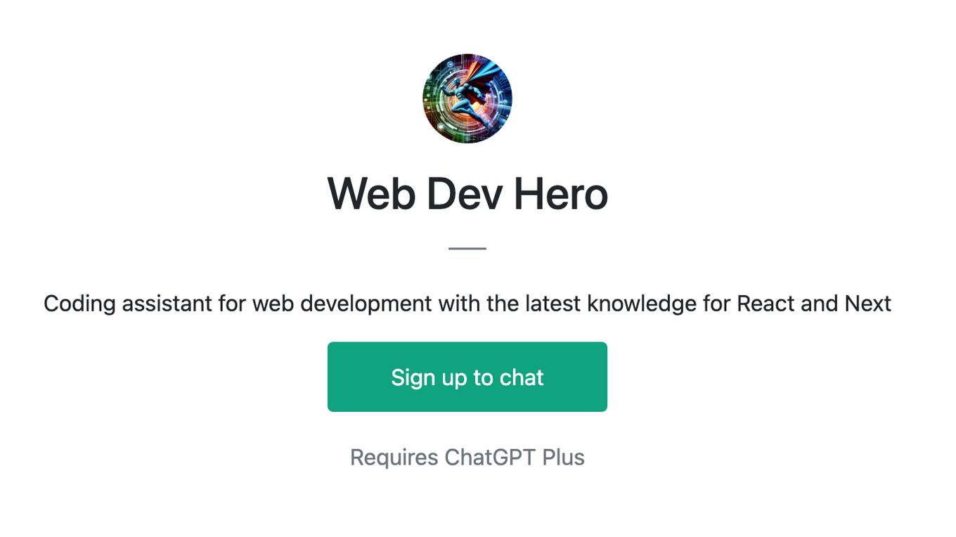 Web Dev Hero Screenshot