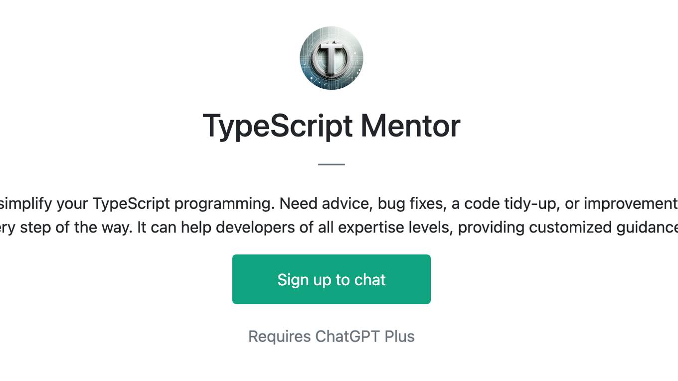 TypeScript Mentor Screenshot