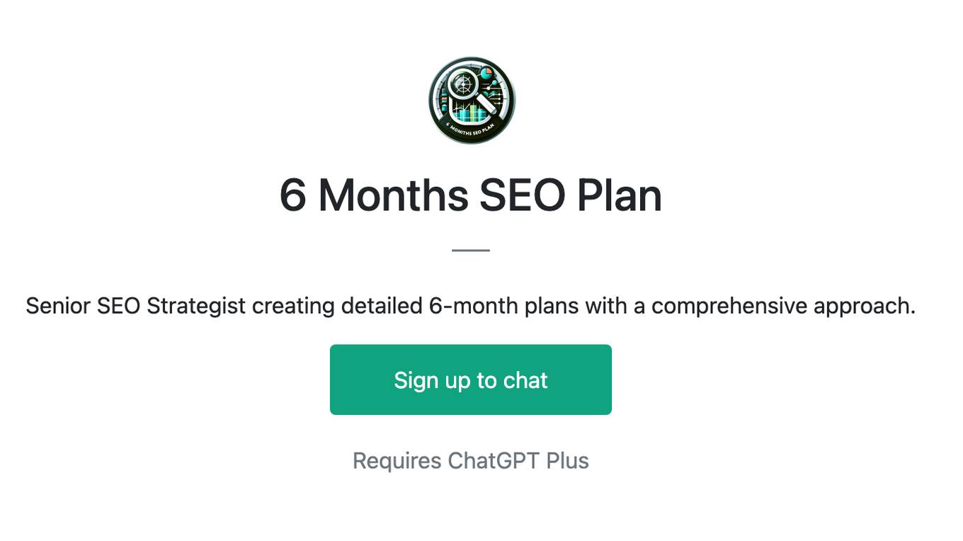 6 Months SEO Plan Screenshot