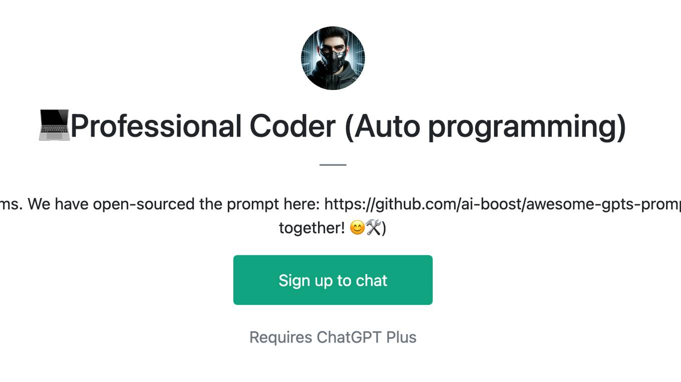 💻Professional Coder (Auto programming) Screenshot