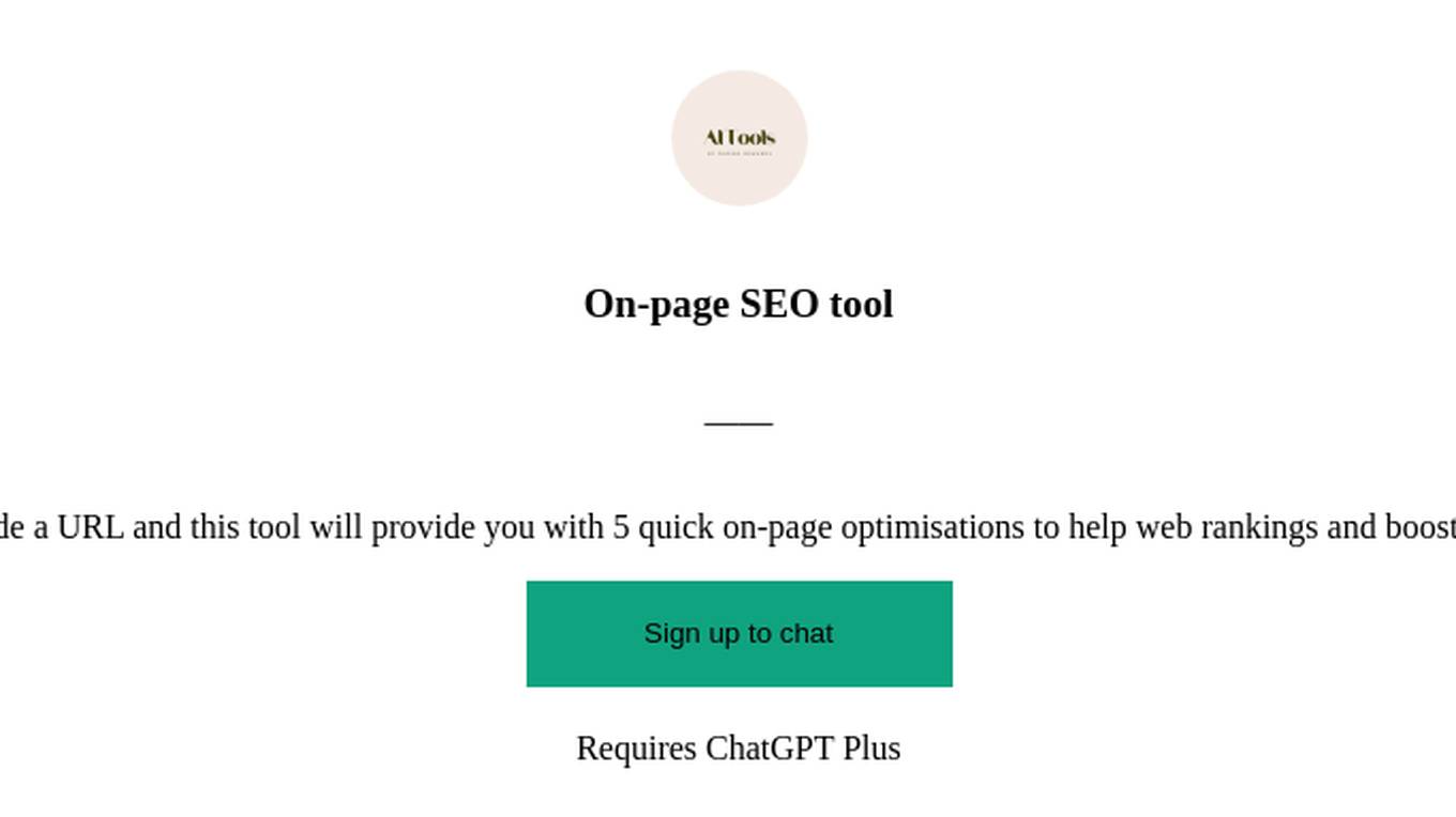 On-page SEO tool Screenshot