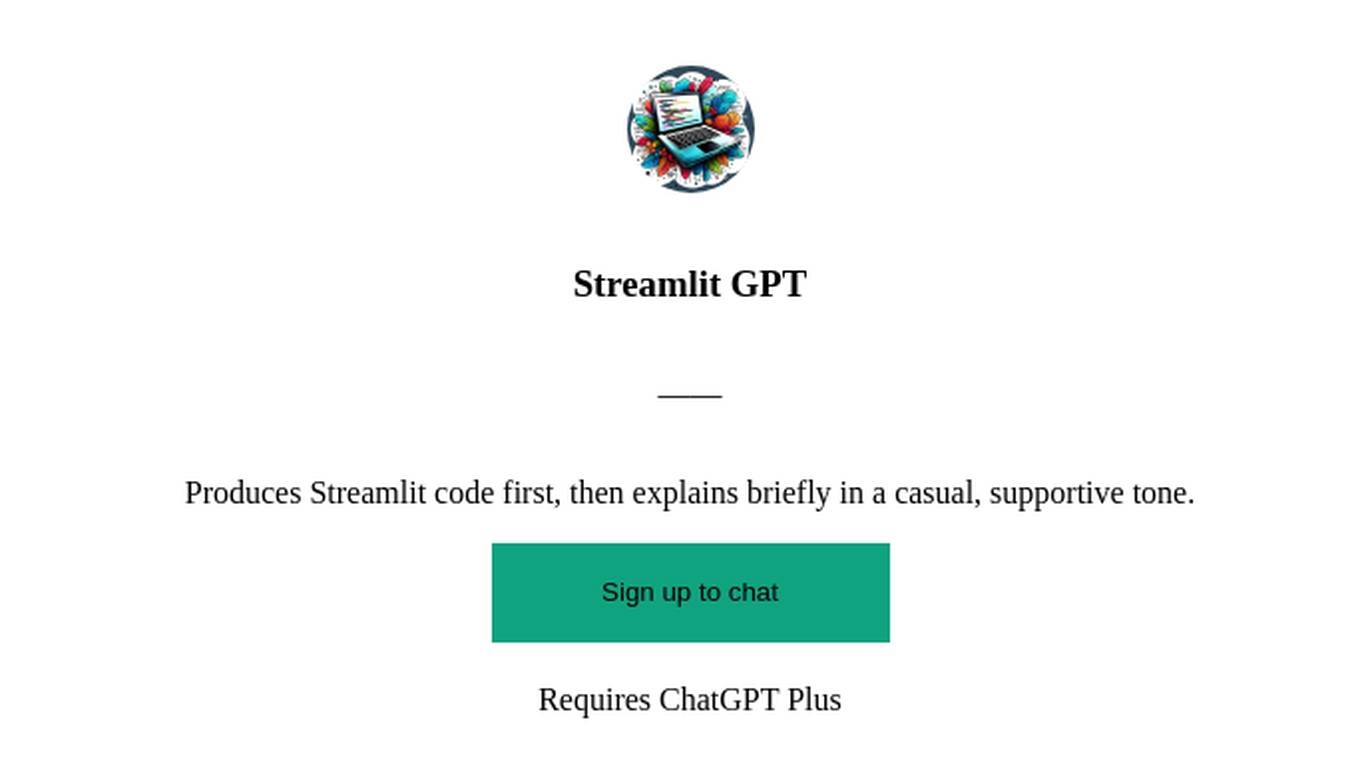 Streamlit GPT Screenshot