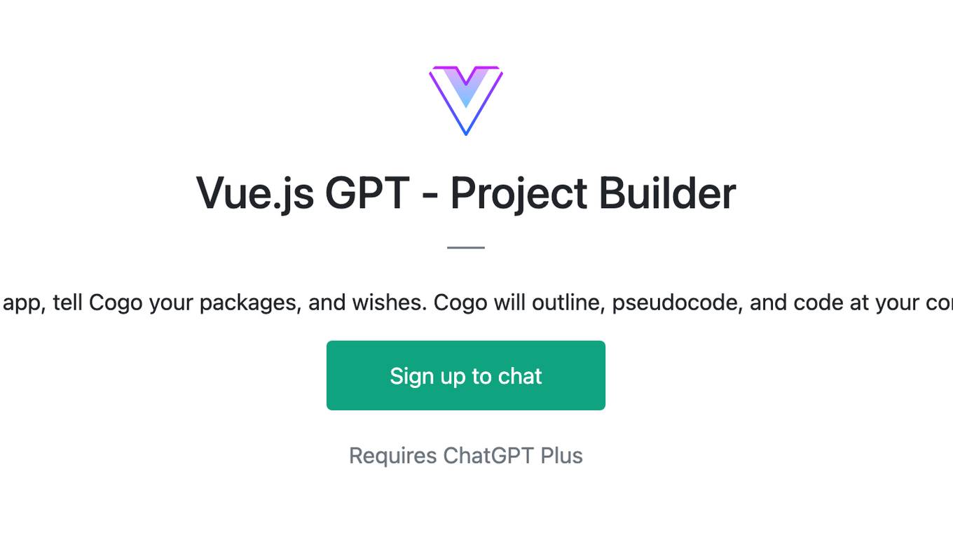 Vue.js GPT - Project Builder Screenshot