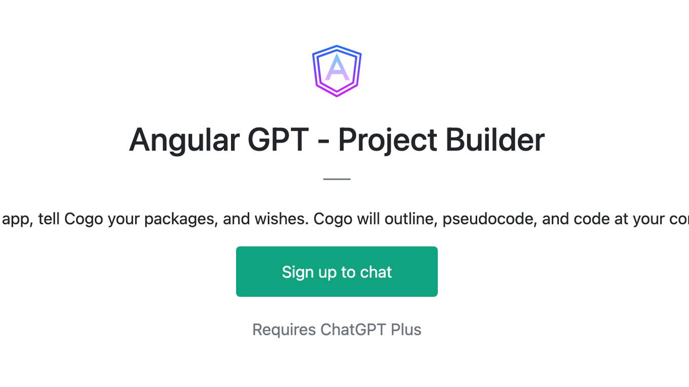 Angular GPT - Project Builder Screenshot