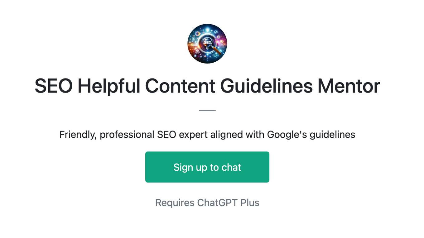 SEO Helpful Content Guidelines Mentor Screenshot