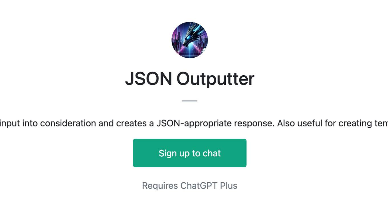 JSON Outputter Screenshot