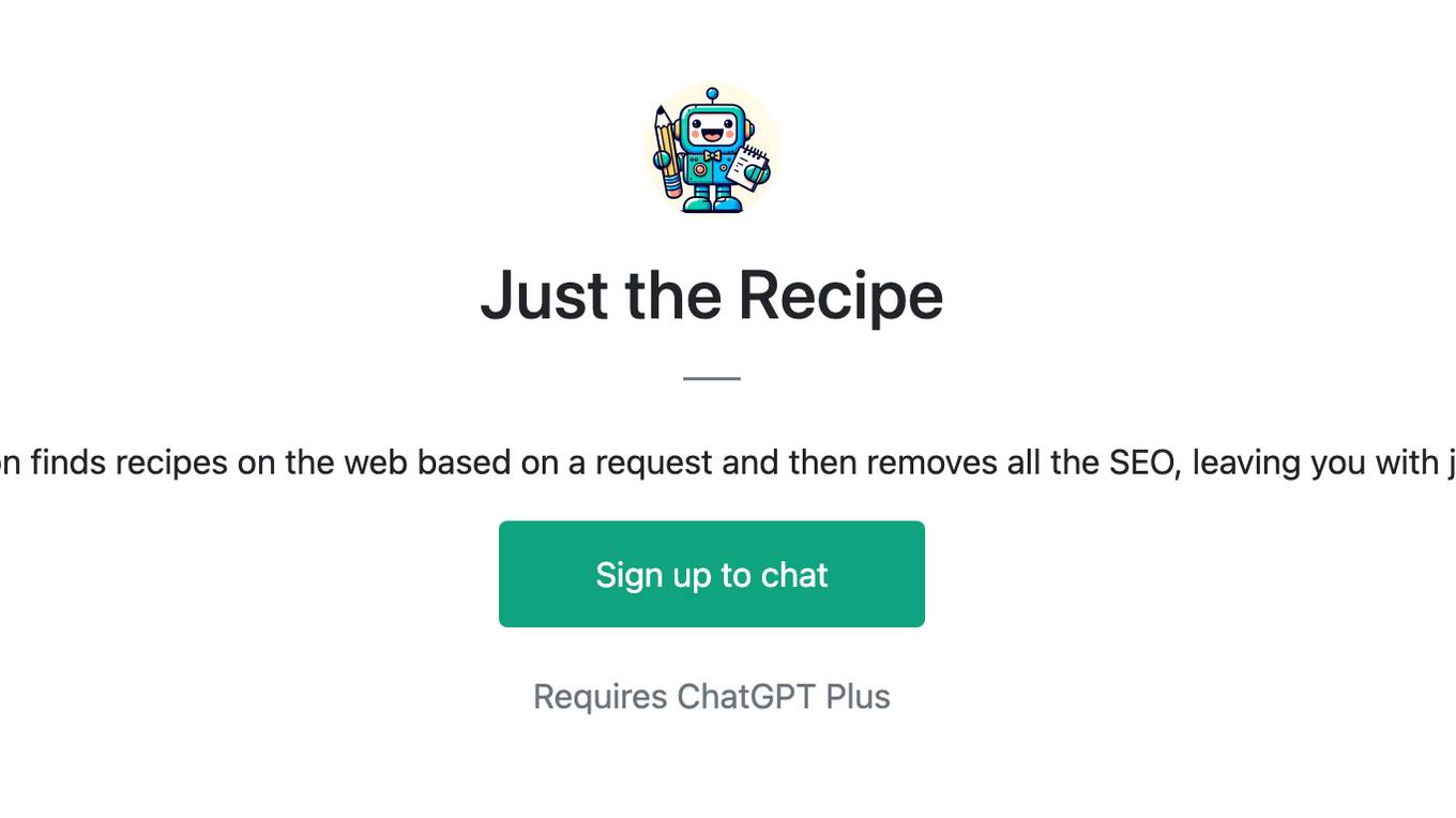 Just the Recipe Screenshot