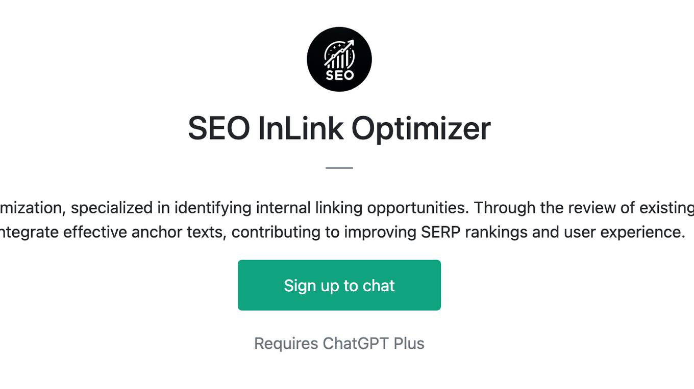 SEO InLink Optimizer Screenshot