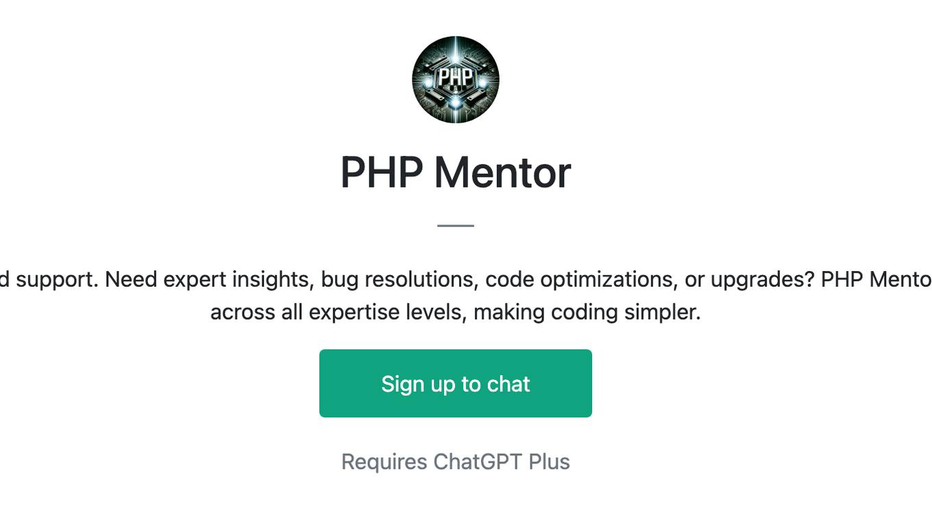 PHP Mentor Screenshot