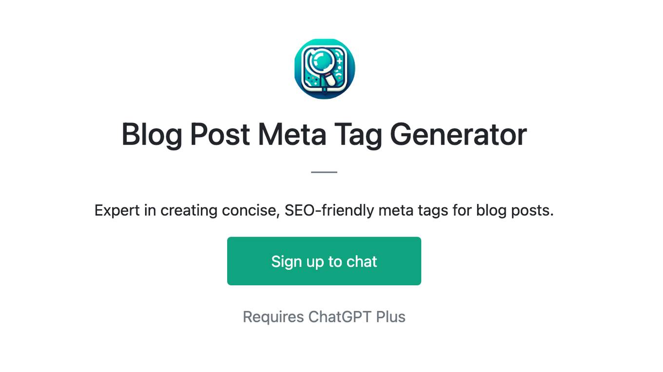 Blog Post Meta Tag Generator Screenshot