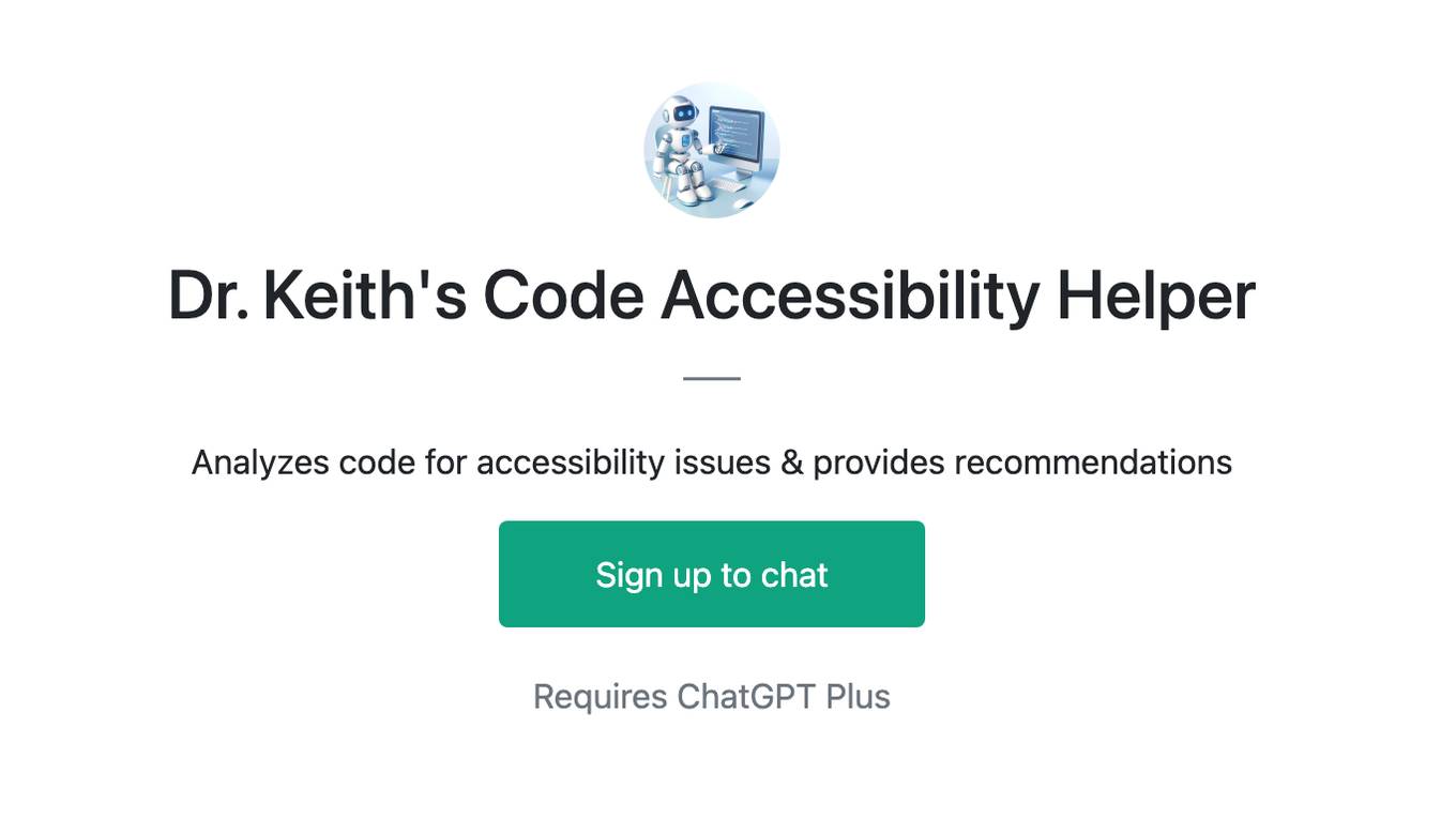 Dr. Keith's Code Accessibility Helper Screenshot