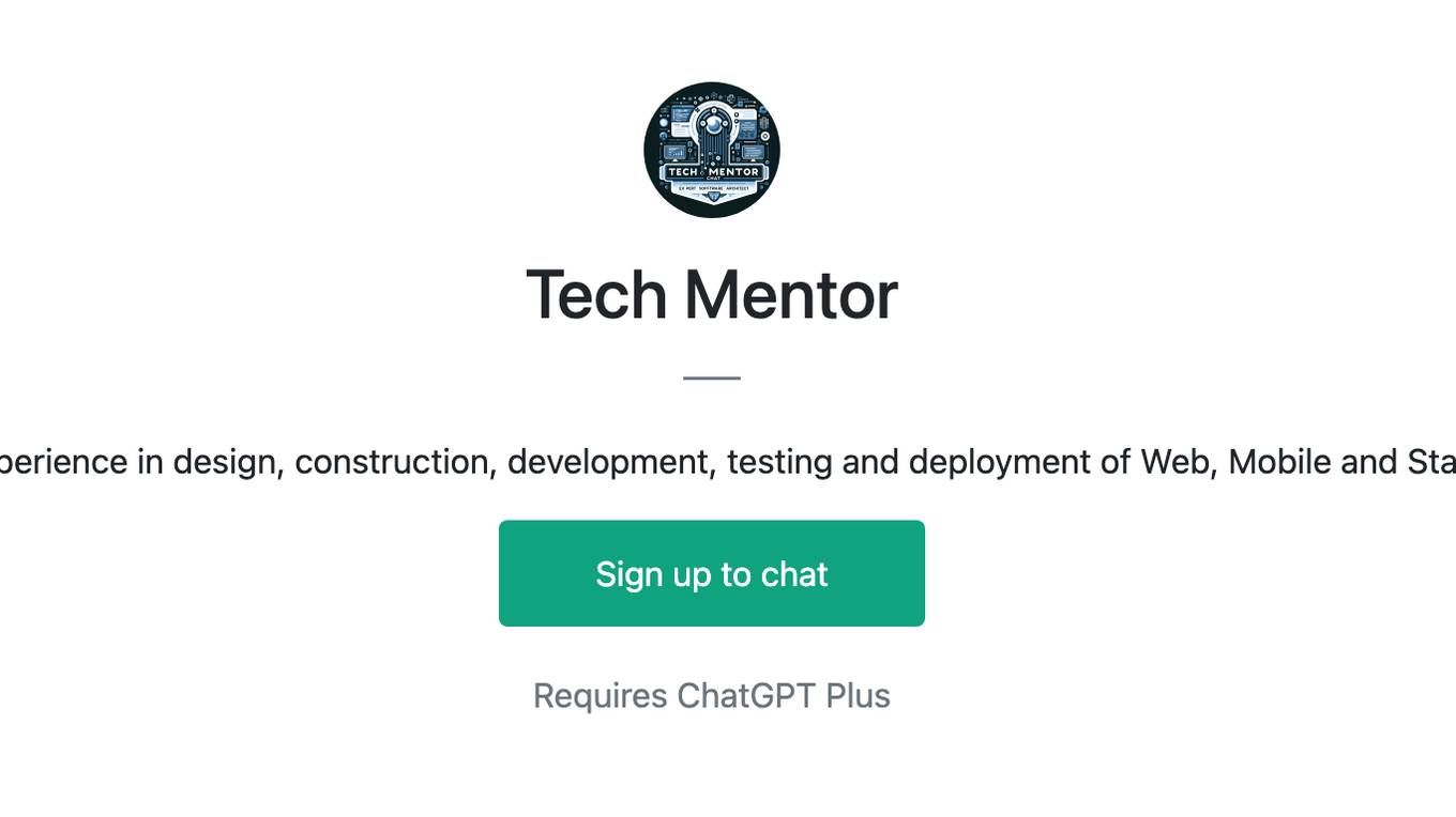 Tech Mentor Screenshot