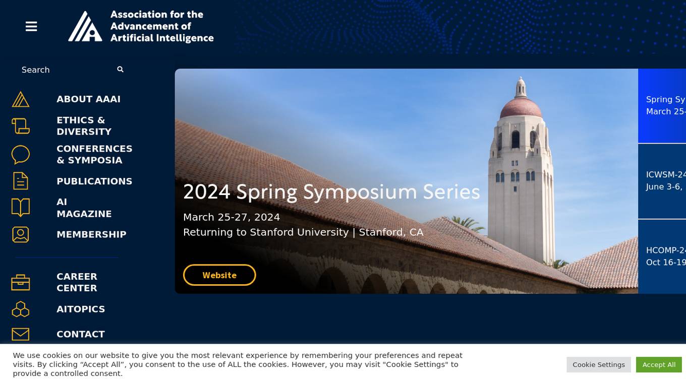 Association for the Advancement of Artificial Intelligence Screenshot